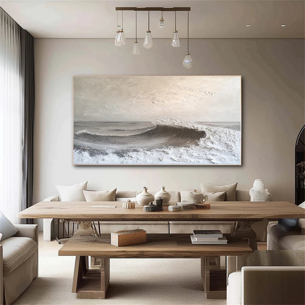 Quiet Tide Neutral Seascape Painting