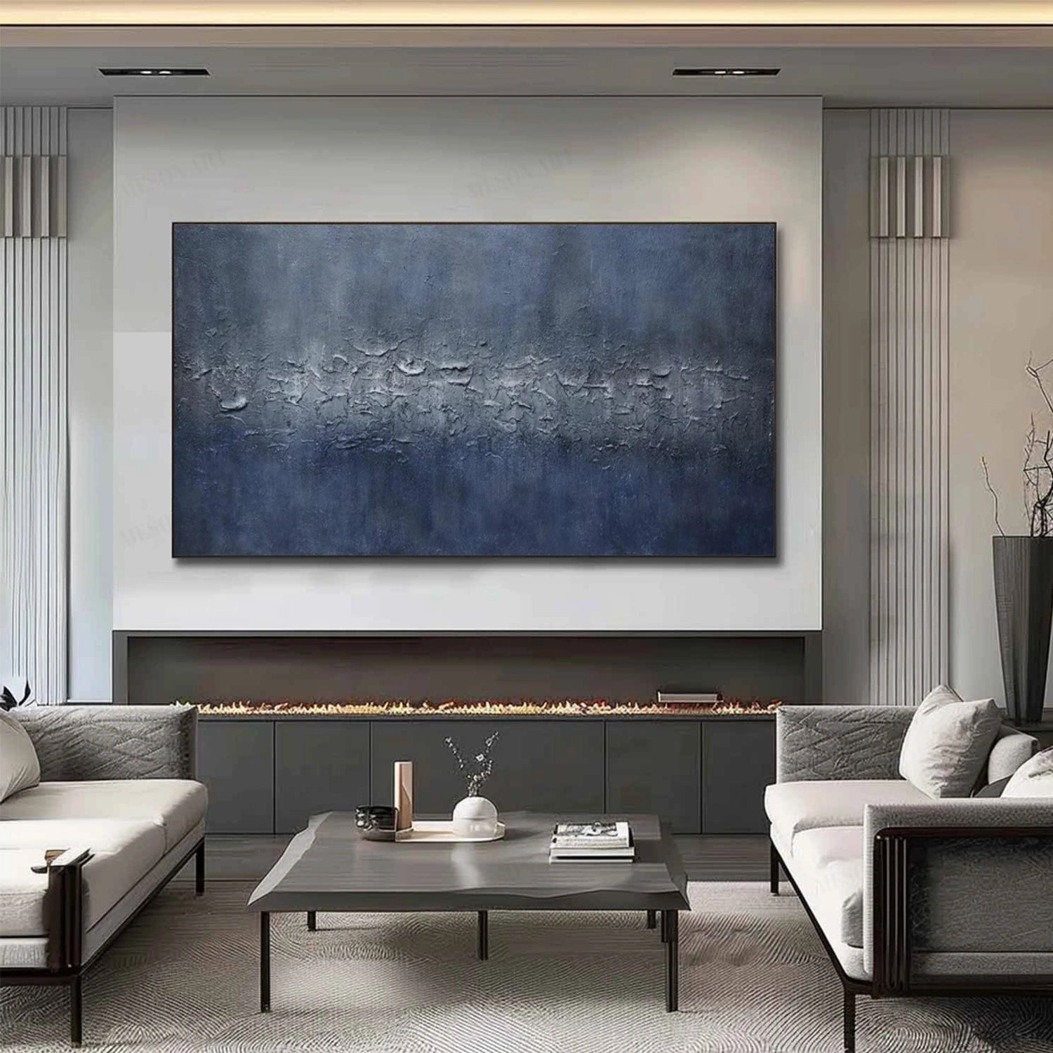 Midnight Texture Abstract Painting