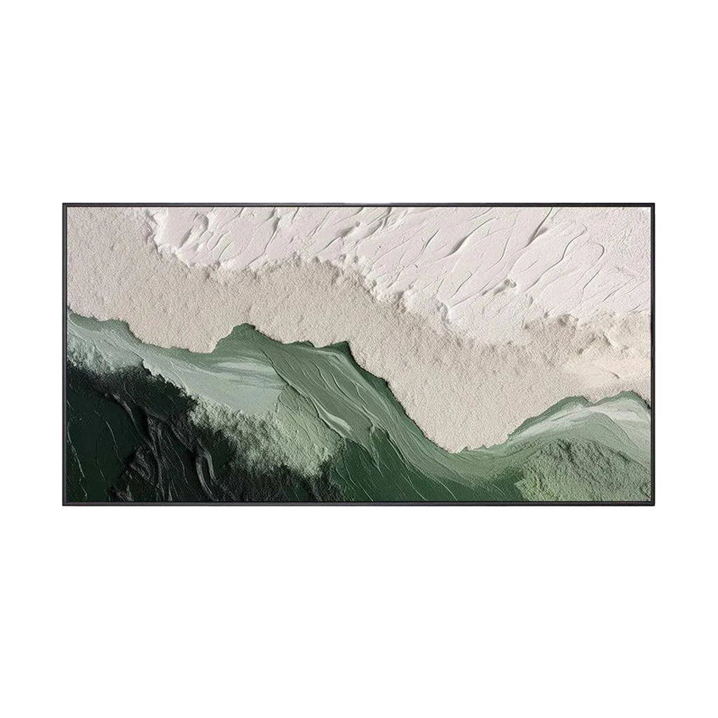Mist Valley Textured Green Abstract Painting