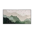 Mist Valley Textured Green Abstract Painting