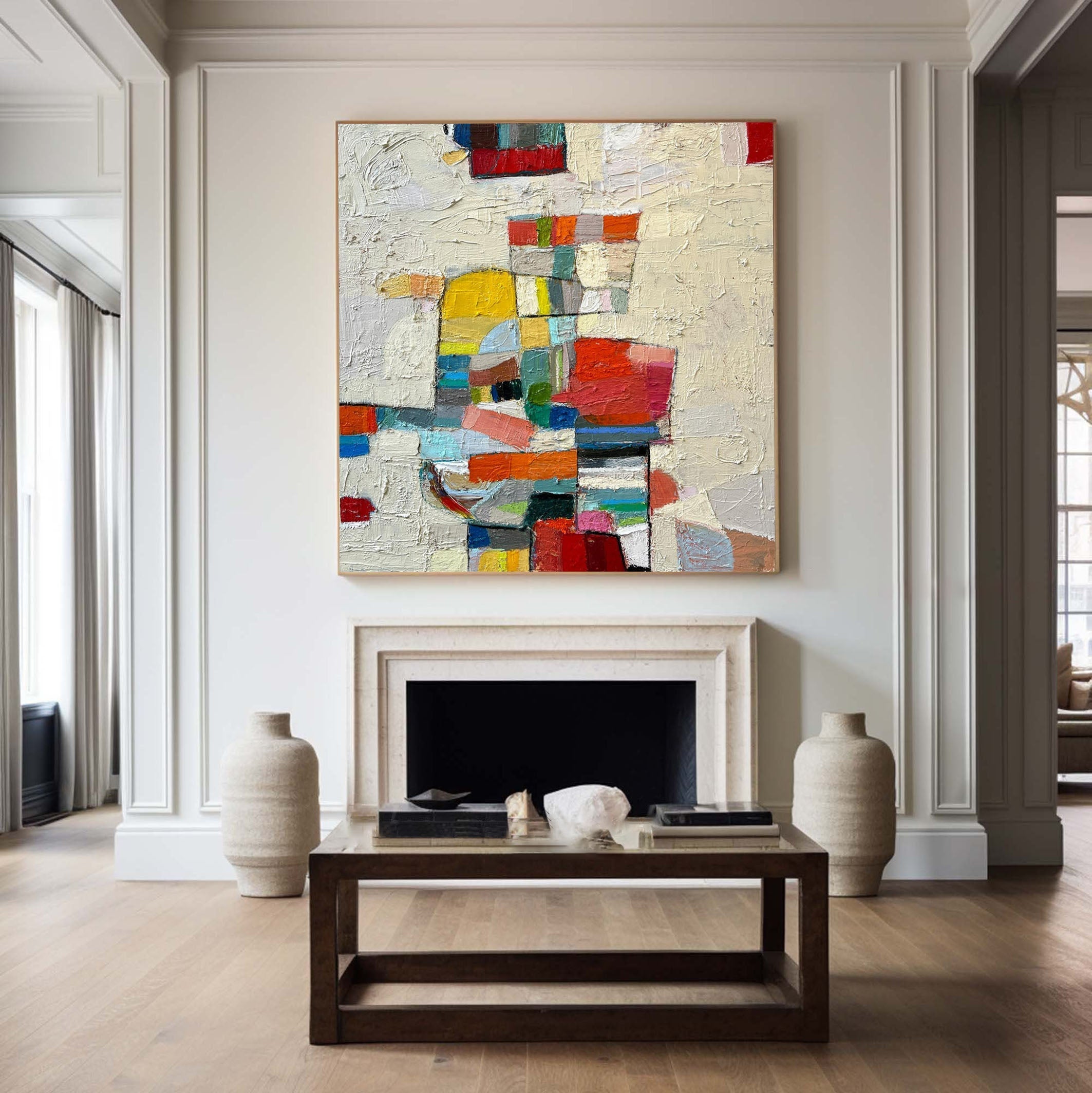 Chromatic Balance Geometric Abstract Painting