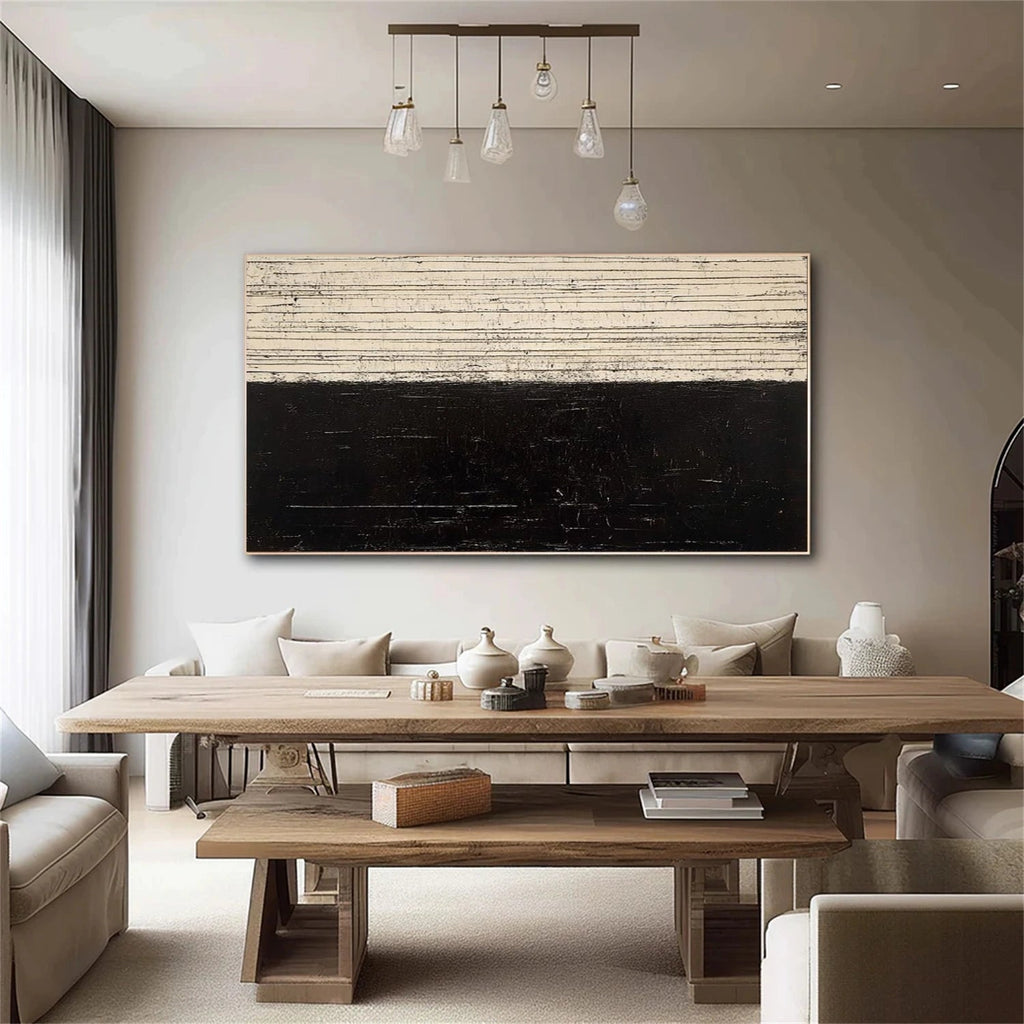 Mono Lines – Black & White Abstract Painting