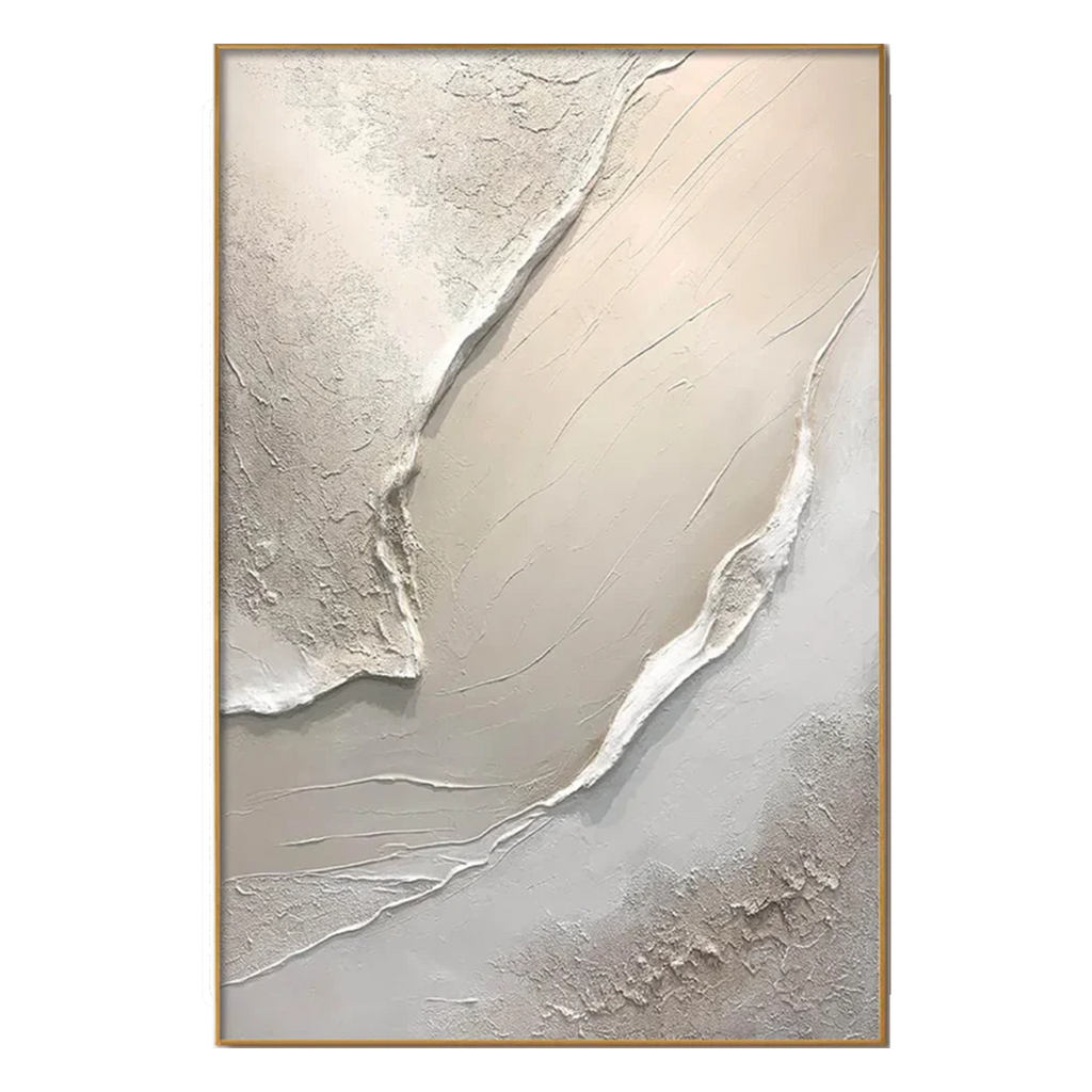 Serene Layers Beige Textured Painting