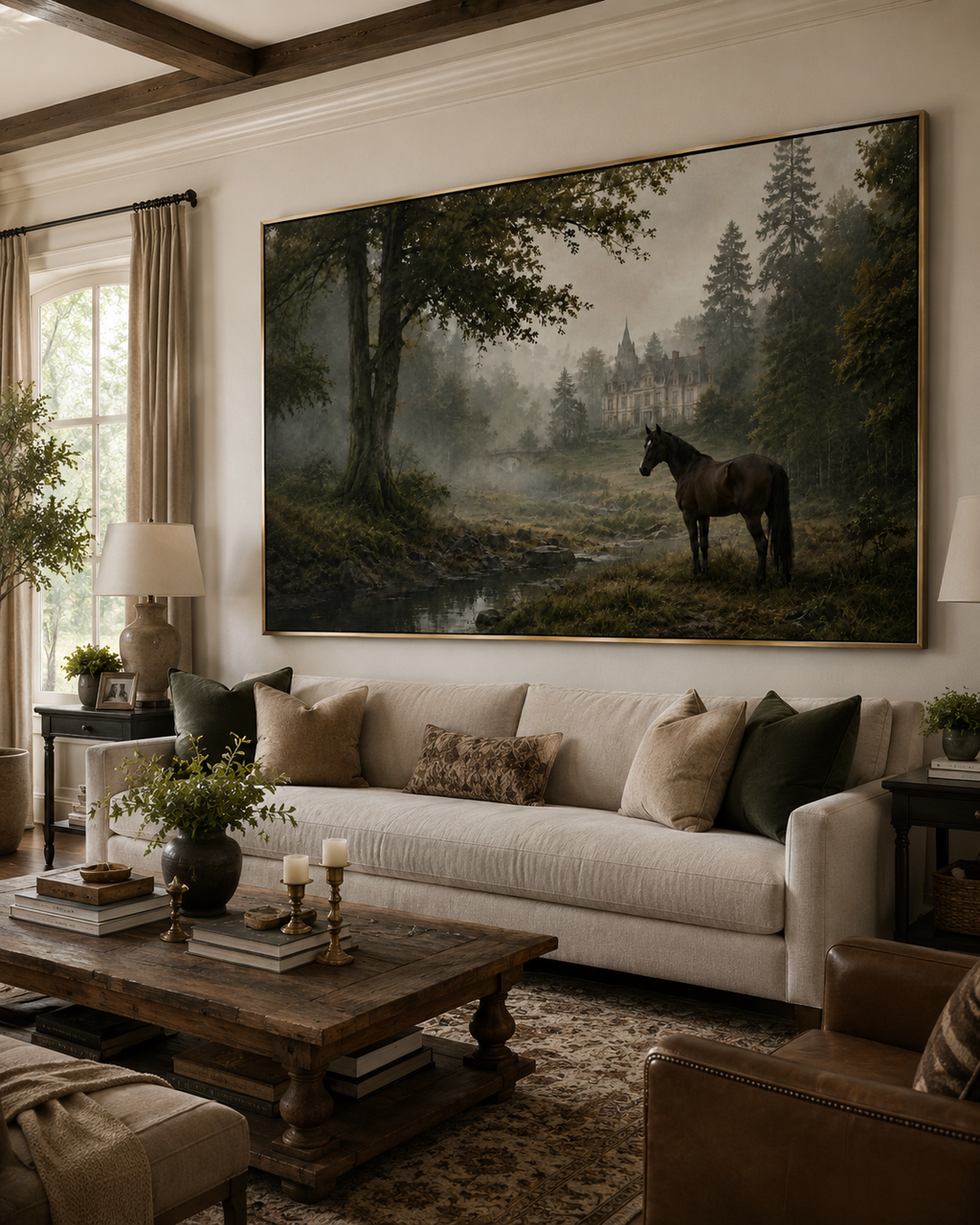 Old Money European Estate Landscape Painting