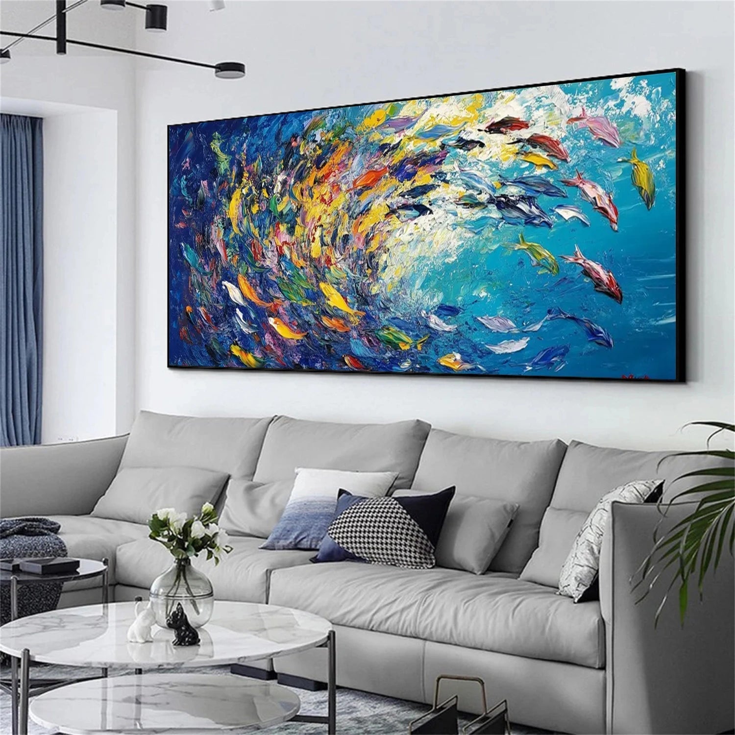 Radiant Ocean Swirl Abstract Painting