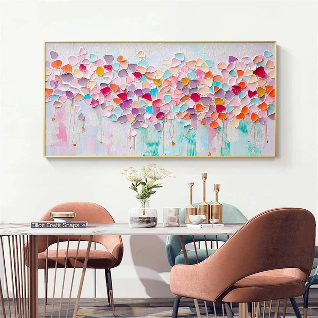 Pastel Petal Cascade Abstract Painting