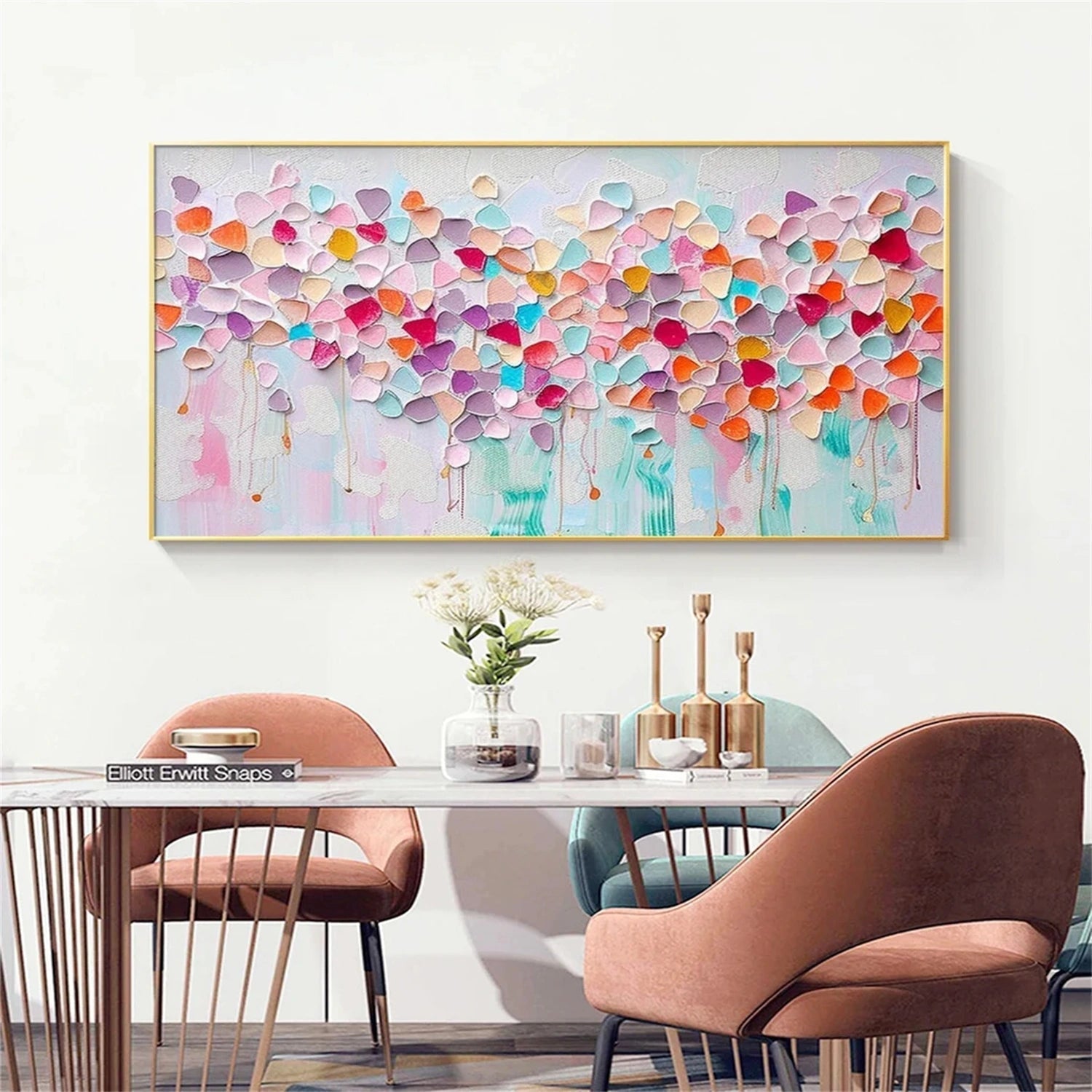 Pastel Petal Cascade Abstract Painting