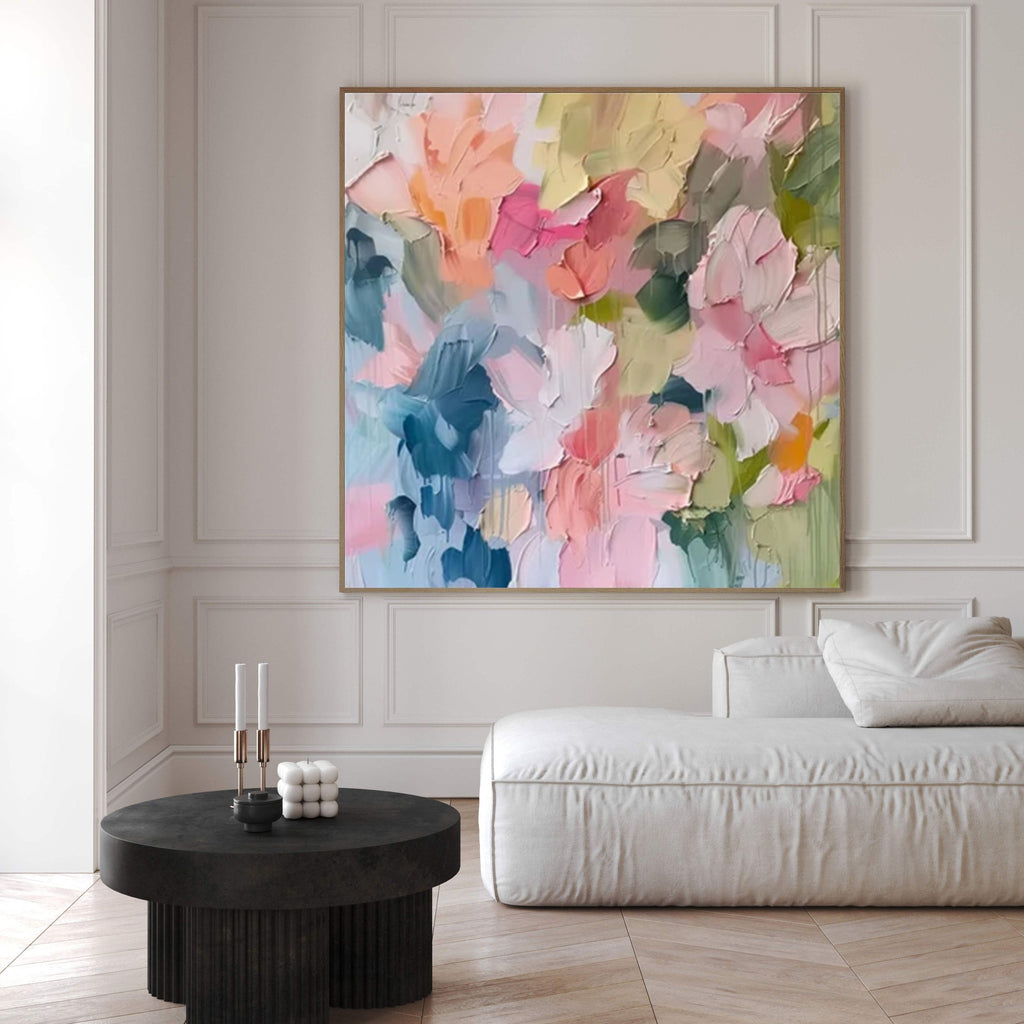 Petal Drift Pastel Abstract Painting