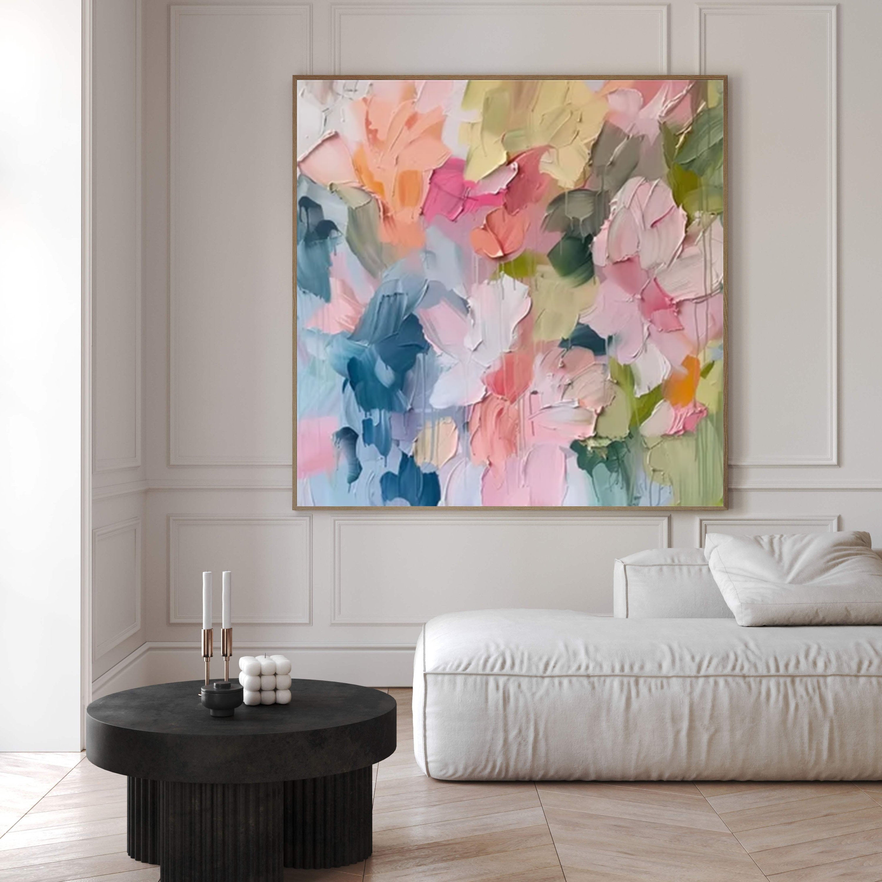 Petal Drift Pastel Abstract Painting