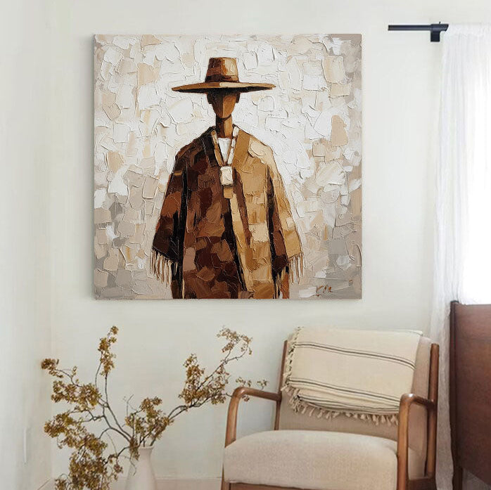 Cultural Nomad – Textured Folk Figure Art Painting