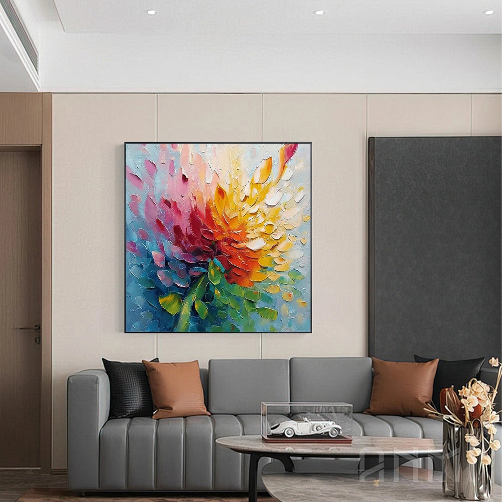 Aurora Petal Burst Abstract Painting