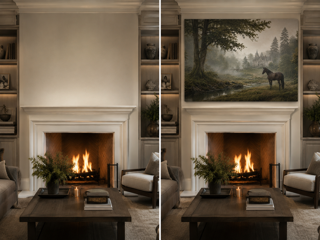 Old Money European Estate Landscape Painting
