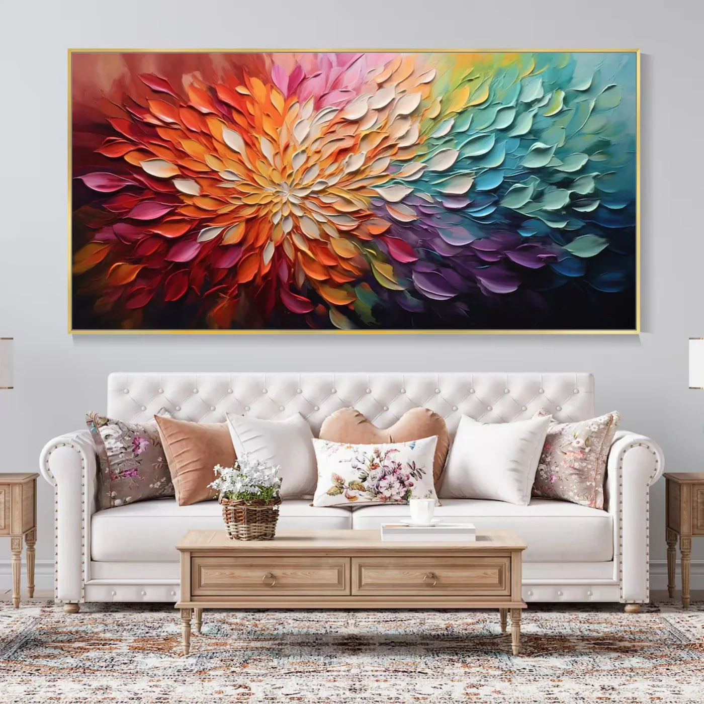 Radiant Spectrum Bloom Abstract Painting