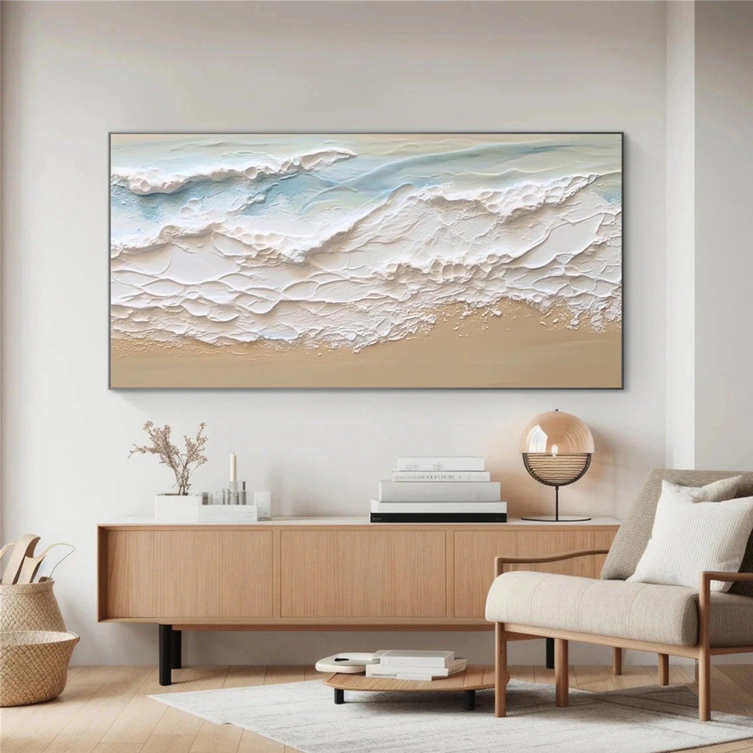 Glide Down Textured Ski Slope Painting