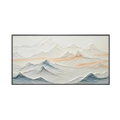 Silent Peaks Textured Mountain Painting