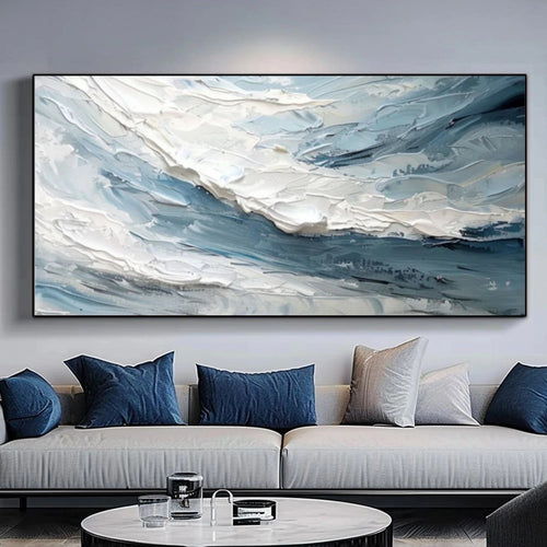 Azure Flow – Abstract Ocean Texture Painting