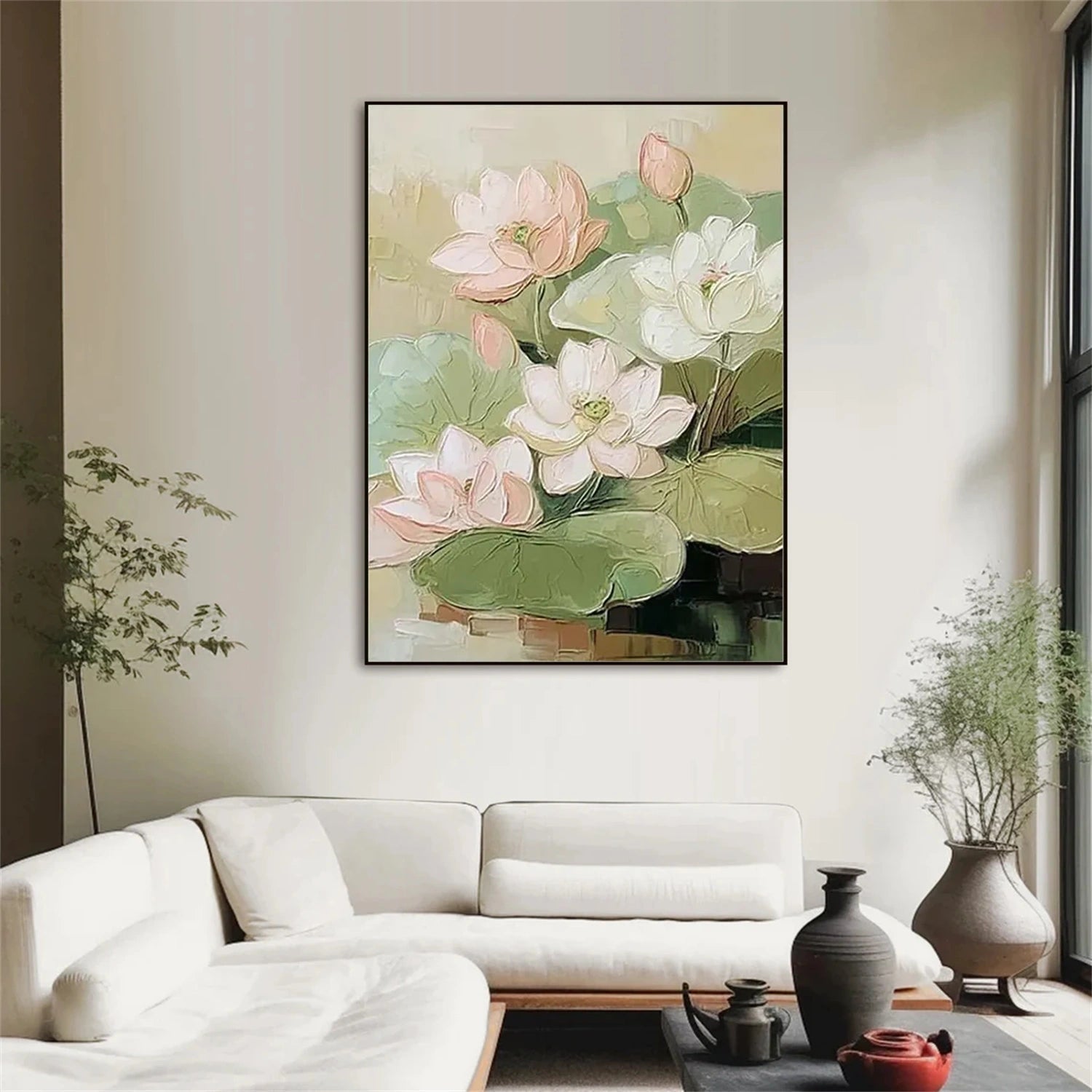 Gentle Lotus Harmony Abstract Painting