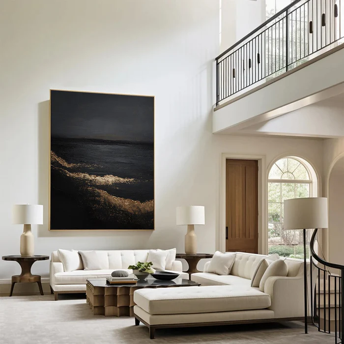Golden Tide Abstract Painting