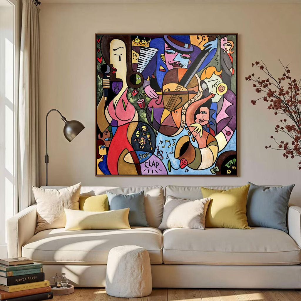 Midnight Jazz Carnival Abstract Painting