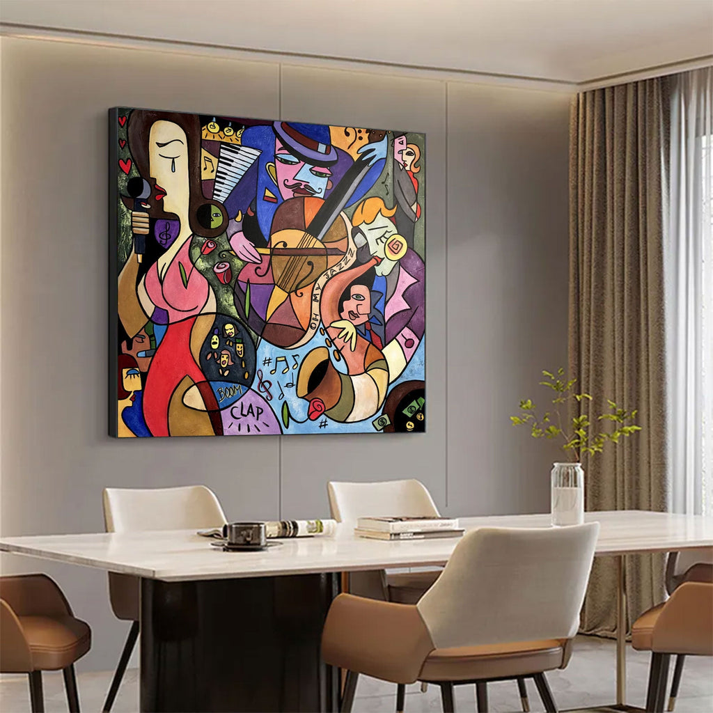 Midnight Jazz Carnival Abstract Painting