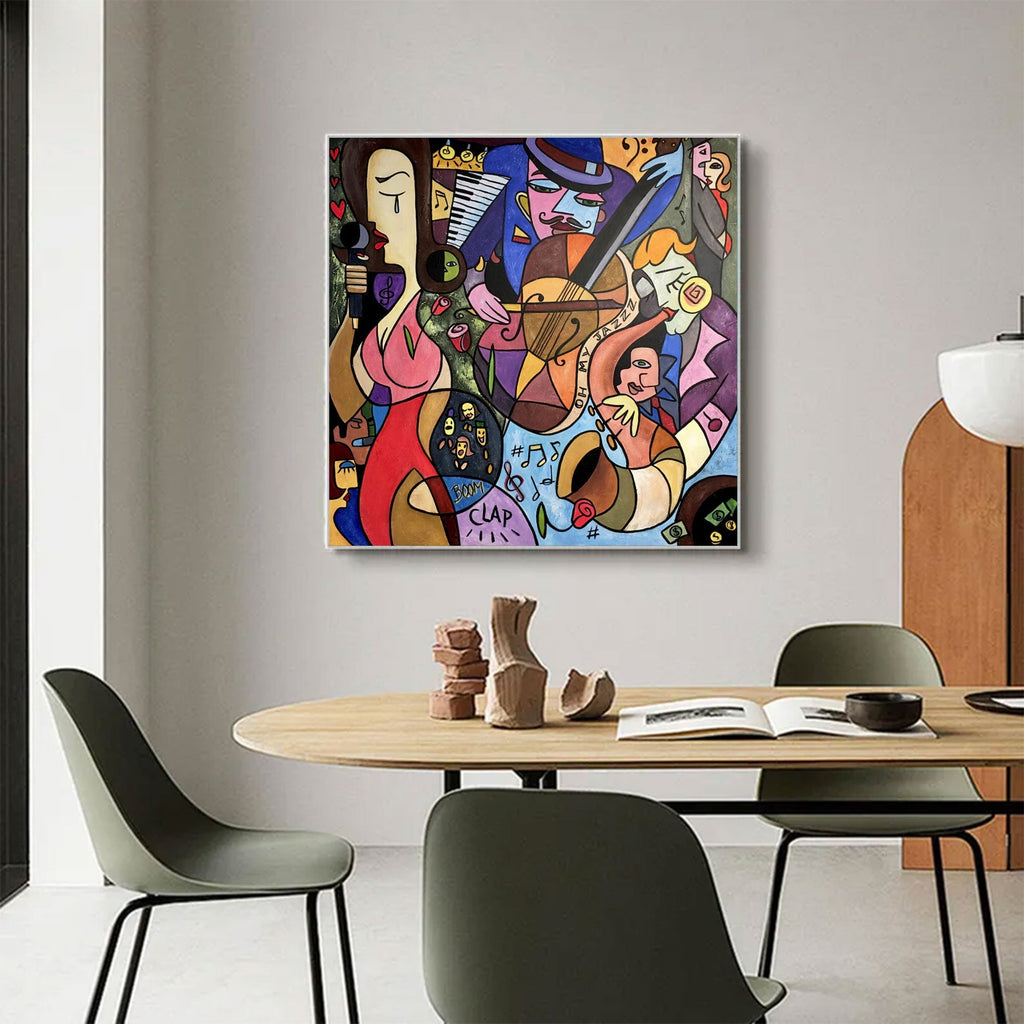 Midnight Jazz Carnival Abstract Painting