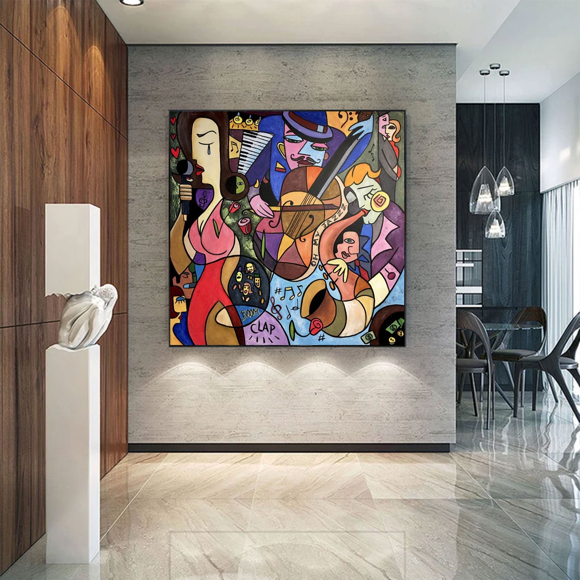 Midnight Jazz Carnival Abstract Painting