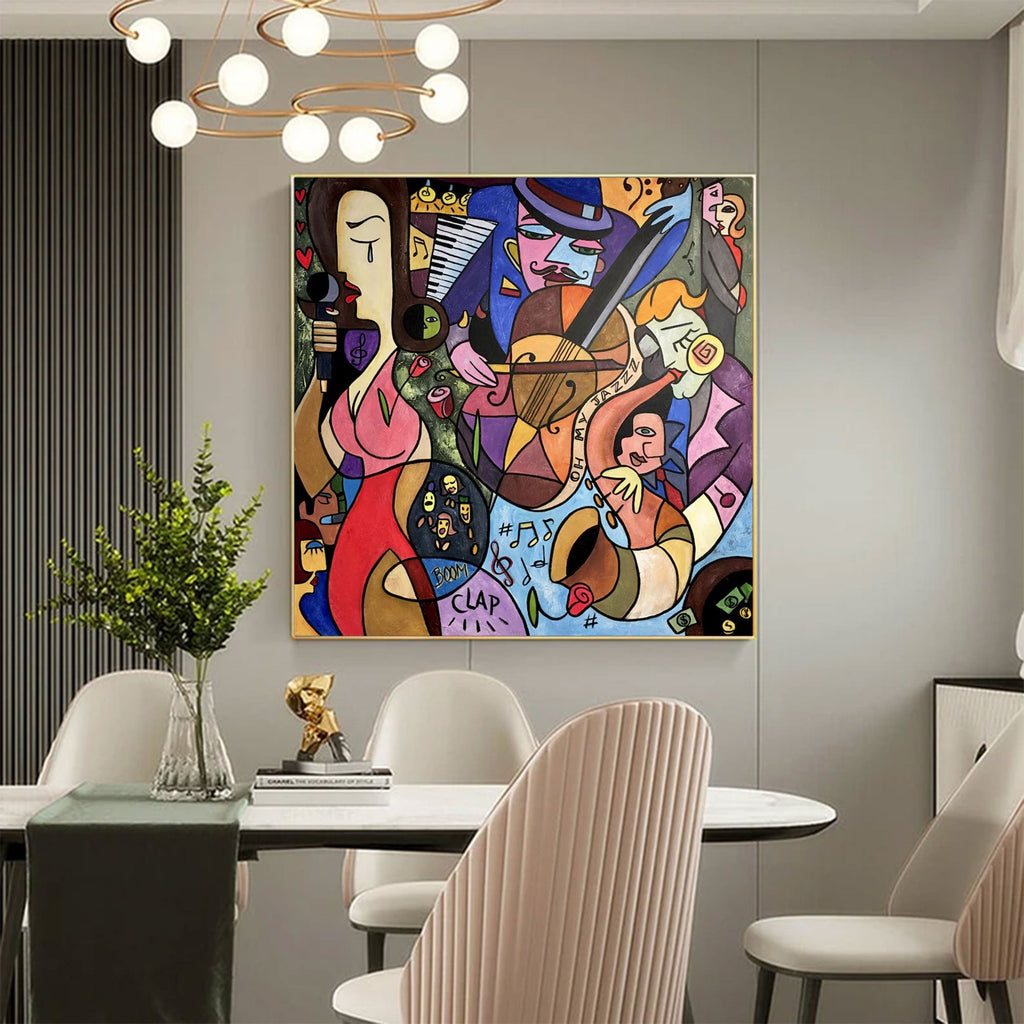 Midnight Jazz Carnival Abstract Painting