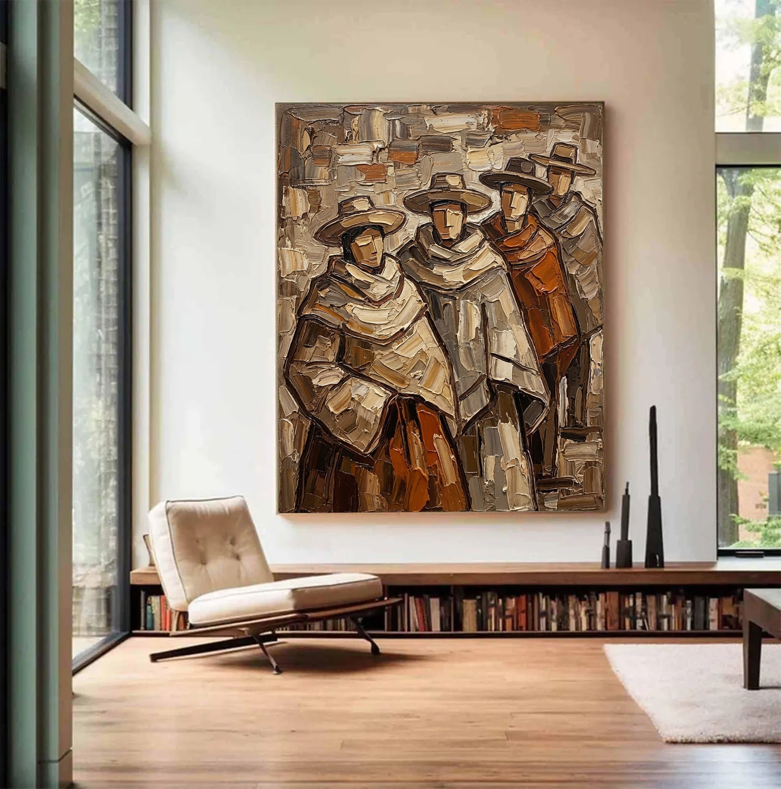 Cultural Quartet – Earth Tone Textured Figurative Painting