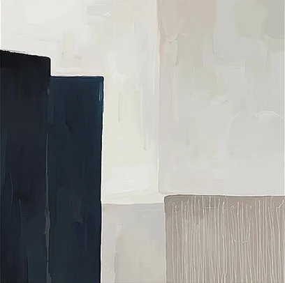 Quiet Geometry Neutral Abstract Painting