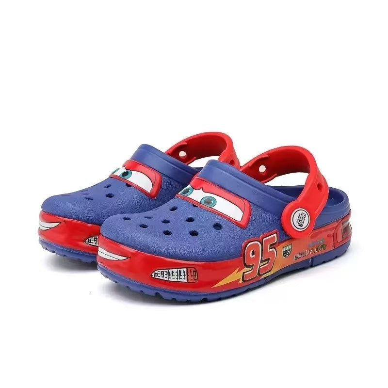 (Genuine) Kids Lightning 𝗠𝗰𝗤𝘂𝗲𝗲𝗻 Racing LED Clogs | Comfortable Non-Slip Sandals for Boys & Girls