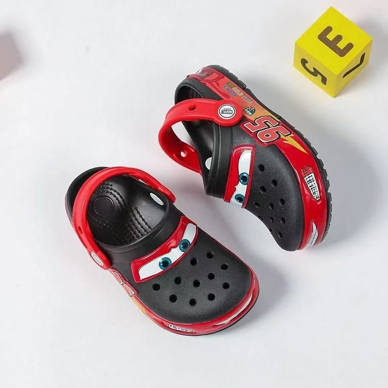 (Genuine) Kids Lightning 𝗠𝗰𝗤𝘂𝗲𝗲𝗻 Racing LED Clogs | Comfortable Non-Slip Sandals for Boys & Girls
