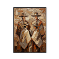 Cultural Trio – Earthy Textured Folk Art Painting