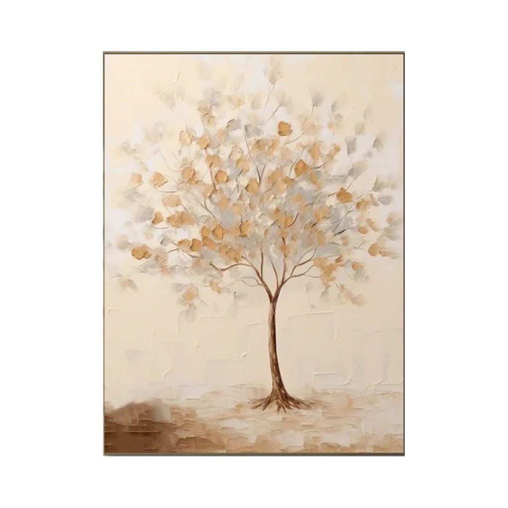 Golden Whisper Tree Abstract Painting