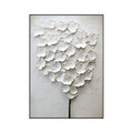 Silent Ivory Blossom Abstract Painting