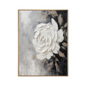 Ivory Whisper White Rose Abstract Painting