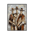 Heritage Trio – Earth Tone Textured Figurative Painting