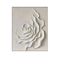 Silent Ivory Rose Textured Abstract Painting