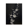 Midnight Silver Blossom Abstract Painting