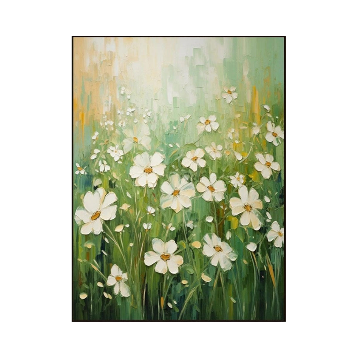 Morning Meadow White Floral Painting