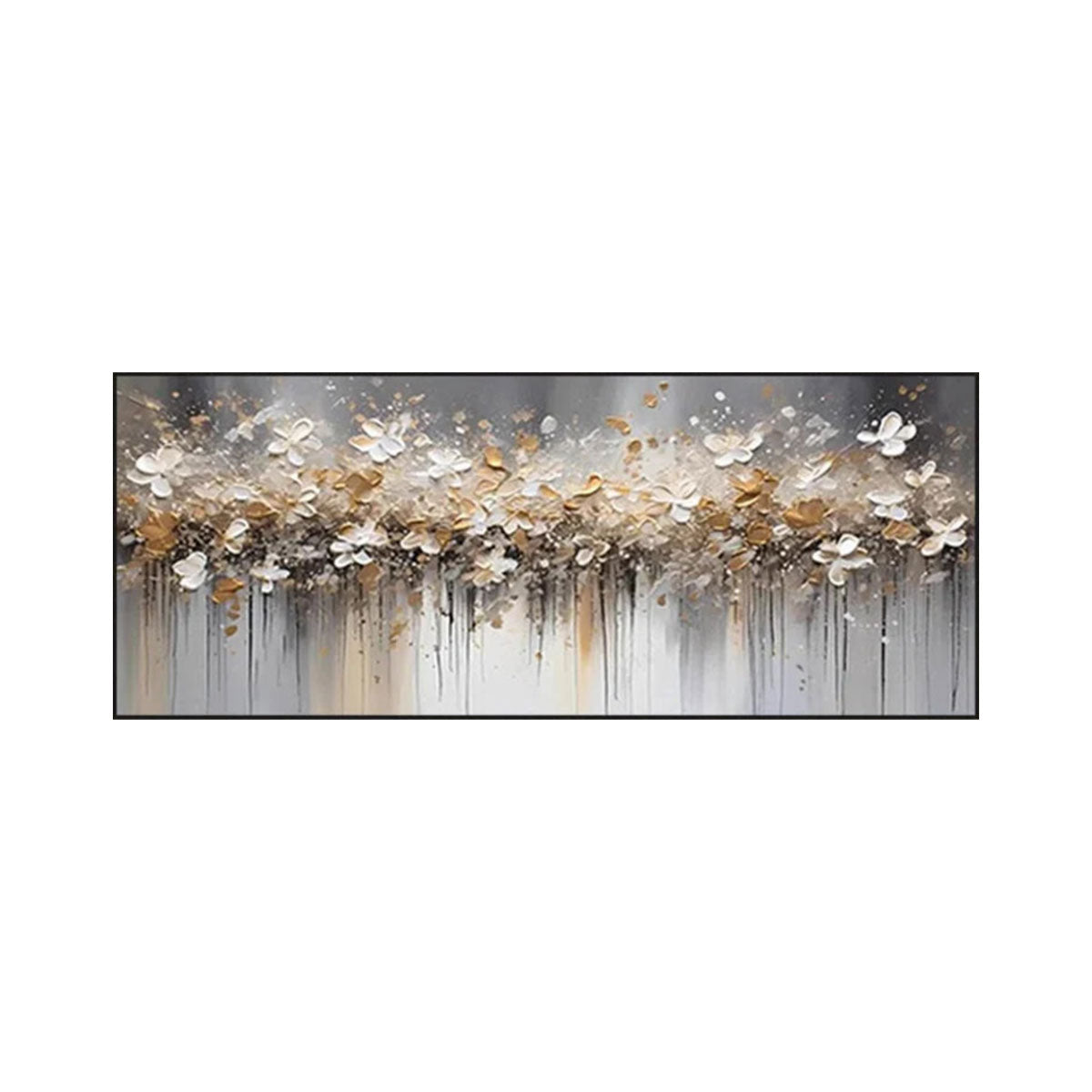 Golden Drift Blossom Abstract Painting