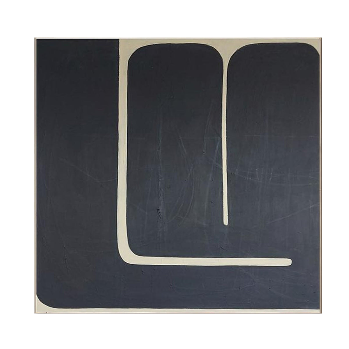 Midnight Curve Minimal Abstract Painting