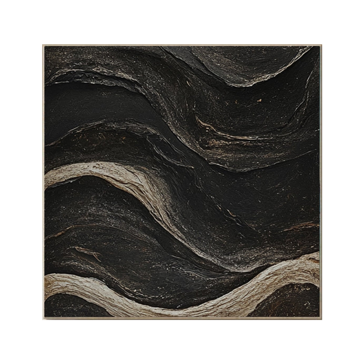 Ebon Tide Textured Abstract Painting