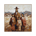 Heritage Family Portrait – Textured Cultural Figurative Painting