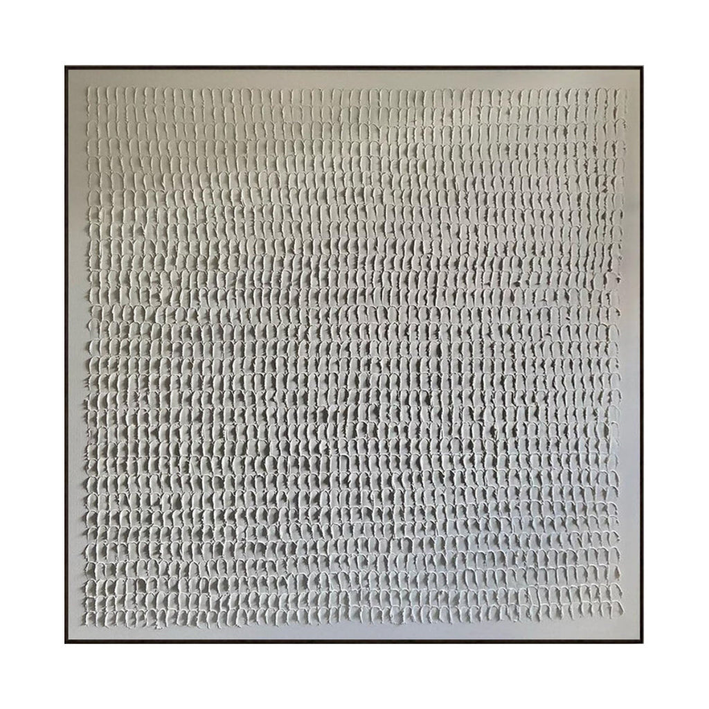 Silent Rhythm White Abstract Painting