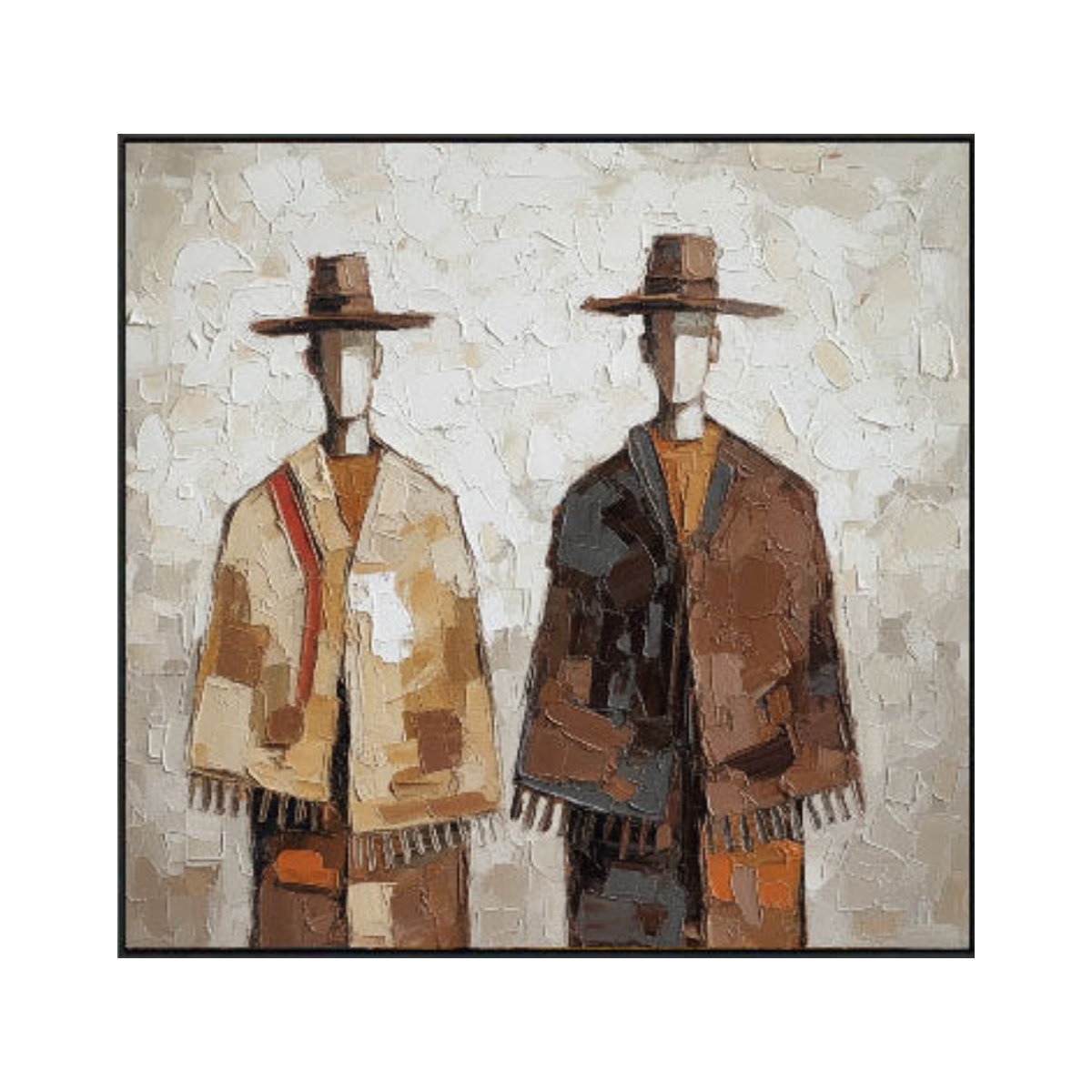 Twin Tradition – Textured Cultural Figurative Painting
