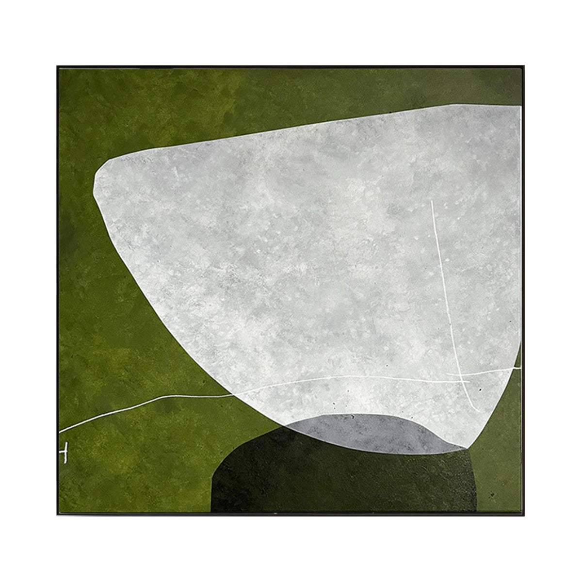 Olive Stillness Abstract Painting