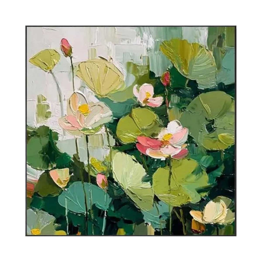 Gentle Lotus Garden Abstract Painting