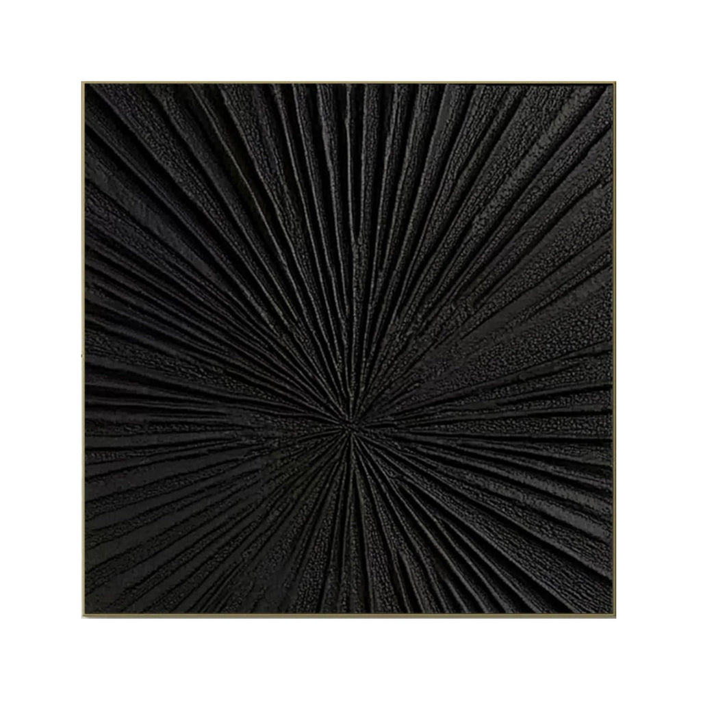 Midnight Radiance Black Textured Painting