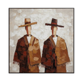 Cultural Duo – Earthy Textured Figurative Painting