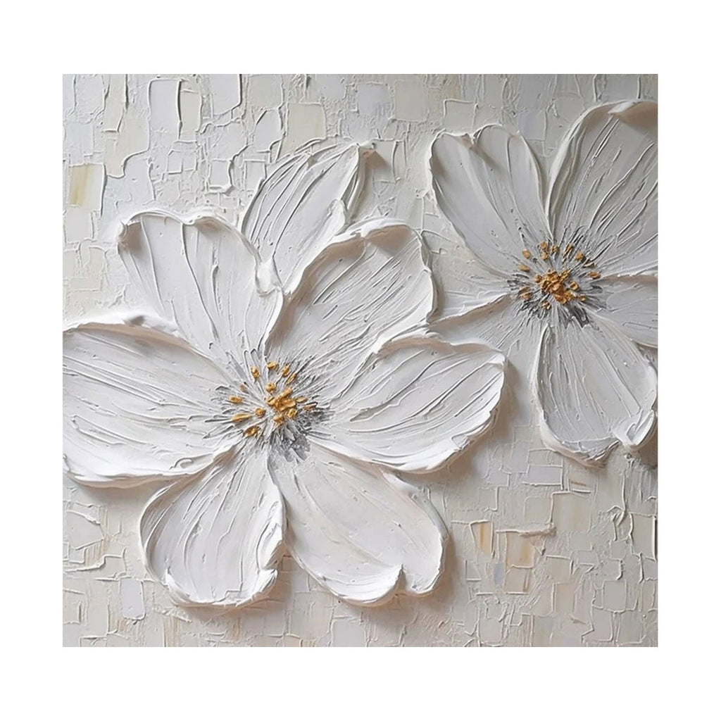 Ivory Petal Whisper Floral Abstract Painting